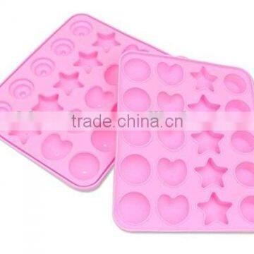 Assorted Round, Star, Heart and Cupcake Shapes Silicone Pop Cake Mold Lollipop Molds Random Color photo-2