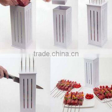 16 Holes Skewers Food Slicer Brochette Grill Kebab Maker Box BBQ Grill Kit Tool