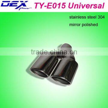 high quality auto part stainless steel 304 universal double exhaust tip