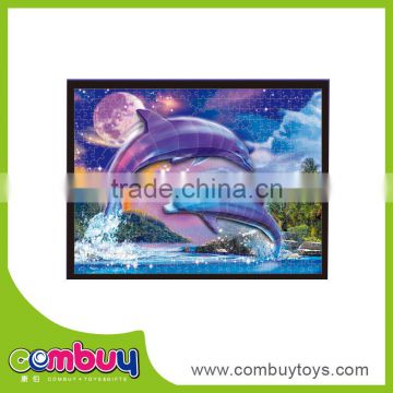 Children 3D dolphin toy diy paper board jigsaw puzzle frames