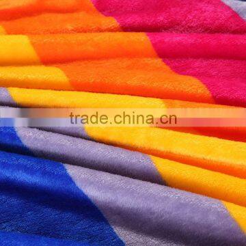 100%Polyester Bright Colorful Stripe Spanish Style Flannel Fleece Blanket photo-6