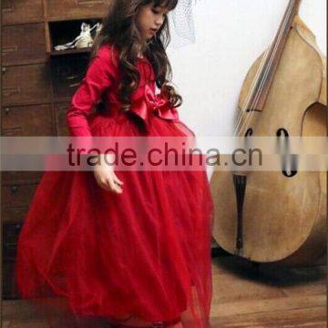 Autumn Red Girls Dresses Children's Long Sleeve Christmas Dresses Girls Lace Cotton Clothes Princess Kids Dress mas Vestidos