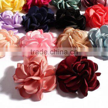 handmade singe fabric flower clip for kids hair accessories