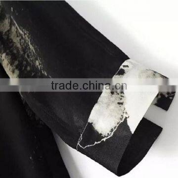 2015 New Fashion Long Chiffon Cardigan,maxi Ink Printing Chiffon Cardigan for Women With Long Sleeve Falbala Placket photo-5