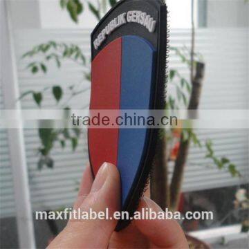 China Factory Fashion Embosssed Pvc Rubber 3d Patch With Hook and Loop Backing photo-2