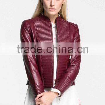 autumn custom short style washed sheep leather jacket fashion design