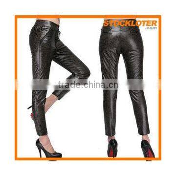 Very Cheap Popular Woman PU Thermal Trousers Stock Lot