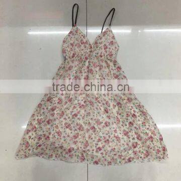 Women flower printed fancy chiffon dress stocklots