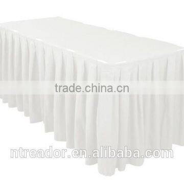 2016 hot cake white fitted table skirts for sale