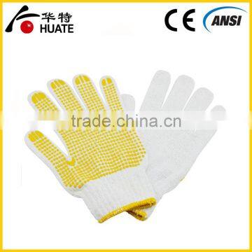 CE standard working gloves,safety pvc dotted cotton gloves