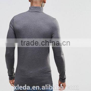 Men Extreme Muscle Skinny Fit Roll Neck Long Sleeve Tee Shirt OEM China Manufacturers photo-2