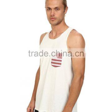 Mens Custom Bodybuilding Stringer Vest With Pocket photo-2