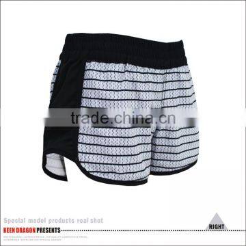 2016 NEW CROSSFIT BLACK AND WHITE STRIPE WOMENS' MMA SHORTS photo-5