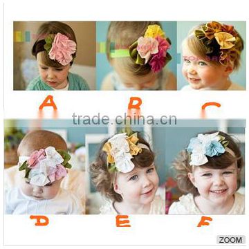 2015 New design Cute Baby flower headbands infant cotton hair band/Baby headwear/headdress