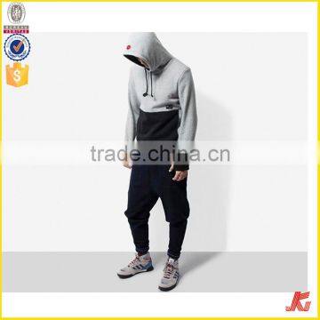 OEM Service Warm Good Fabric Reglan Long Sleeve Grey Color Matching Thumb Hole Woven Label Male Sports Apparel