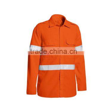 Custom Reflective Work Shirts High Quality Workwear Drill Spliced Work Shirt With 3MTape photo-3