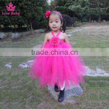 Pure White Tulle Girl Crochet Tutu Dress Beautiful Puffy Baby Dance Dress photo-3