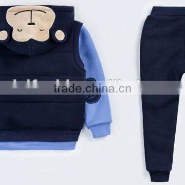 Custom Fashion and Quality Baby Girls Boys Winter Warm 3pcs Clothing Sets photo-2