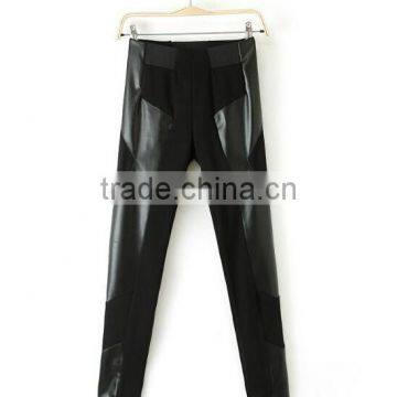 EY0020L Stylish Women Tall Waist Splicing Pencil Leggings