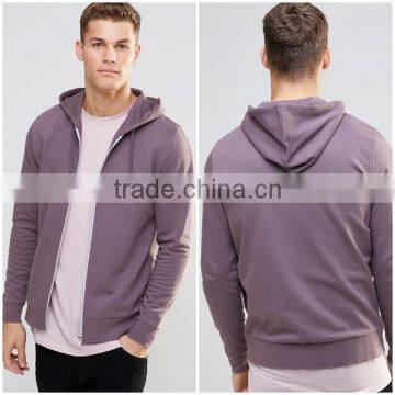 China wholesales regular fit zip open muscle plain hoodies purple for men