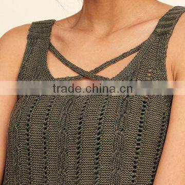 2018 New Fashion Womens Knitted Sleeveless Crochet Top With Wholesale Price photo-5