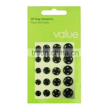 D&D Black 20pcs/lot 7mm/8mm/10mm/12mm Small Metal Snap Fasteners Press Button Sewing Accessory photo-2