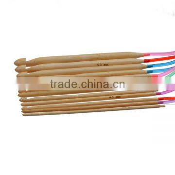 Natural Bamboo Flexible Afghan Tunisian Carpet Crochet Hooks Needles At Random Transparent 130cm Long photo-2
