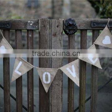 LOVE bunting With 2 Love Hearts, Love Heart bunting