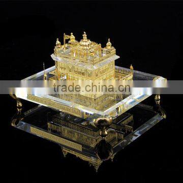 India 24K Gold Plated Crystal Golden Temple Model, Crystal Sikhism Souvenir Gift JC-TG 01 photo-3