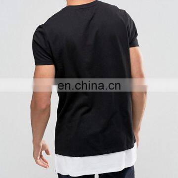 Longline Combed Cotton T Shirt Black Color photo-2