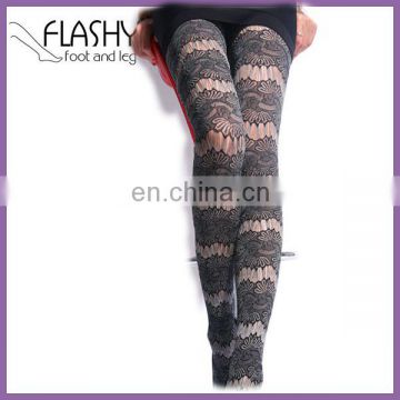 Ladies fashion fishnet flower floral sheer sexy tights