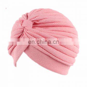 Fashion Style Poplin Gauze Perm Turban Hood Hat Noble Retro Indian Hat photo-4