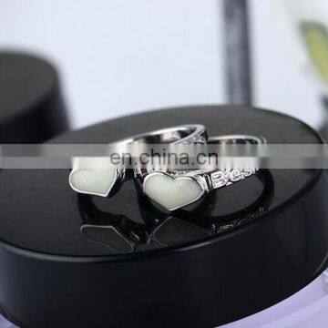 Best Frineds Heart Silver Glow in the Dark Jewelry Ring New photo-3