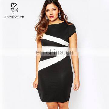 Plus Size Women Clothing, Womens 4xl Plus Size Stripe Detail Pencil Dress