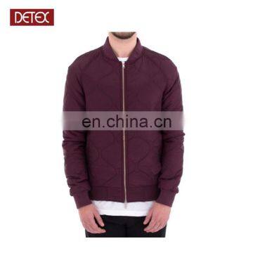 2017 European Men Light Nylon Quilting Plain Bomber Jacket Custom