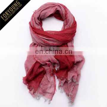 yarn dye stripe cotton scarf