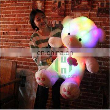 HI CE teddy bear huge giant plush led light white teddy bear with red heart