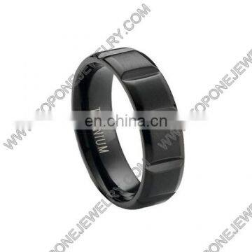 Wholesale classic black men's engraved titanium ring blanks 8mm