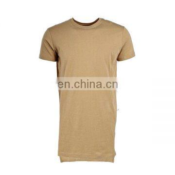 2016 New Plain Slim Fit Longline T Shirt With Stepped Hem Long Lin t Shirt Men photo-3
