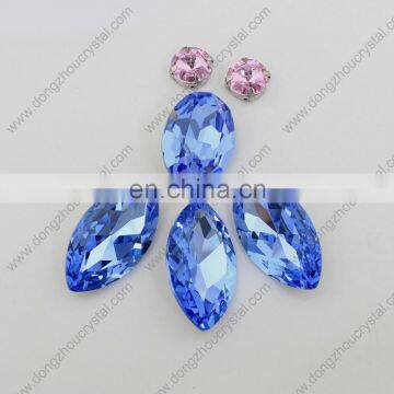 High quality horse eye color navy blue glass drilling glass round stones