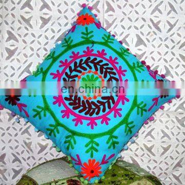 Beautiful Suzani Hand Embroidery Pillow Cover_Indian Handmade Pillows_Online Summer Sale_wholesale Store