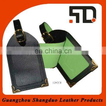 Excellect Quality Genuine Leather Baggage Tag Corner With Metal