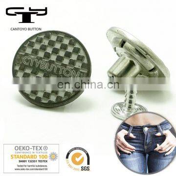 Customized Logo 18mm Jeans Buttons Black Metal Denim Button photo-2