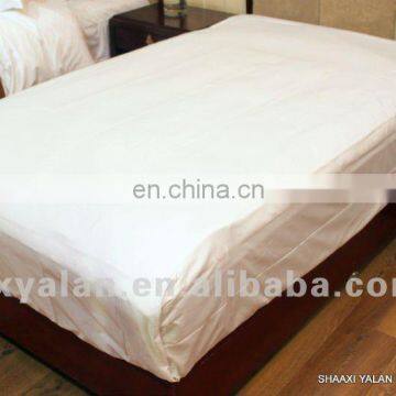 white hotel poly cotton satin bed sheet flat sheet