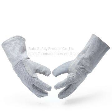 Safe Welding Work Soft Cowhide Leather Gloves For Protecting Hand 1 Pair New