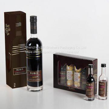 Wholesale Hot Sale Custom Square Luxury Black Paperboard Paper Wine Box photo-3