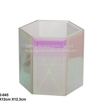Colorful Hexagonal Glass Jewelry Box photo-2
