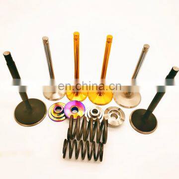 16Pcs Engine Intake Exhaust Valves Set for 1.8T 2.0T VW GTI GLI Audi A3 Seat Bronze Guide Dual Springs TC4 Ti-retainers Golden photo-2