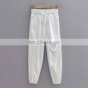 Wholesale Custom Print Hot Casual Street Wear Pants Sports Cotton Joggers For Women photo-6