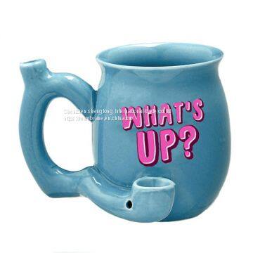 2021 factory price Funny 3D Wake And Bake Smoking Pipe Custom Ceramic Mug tobacco mug